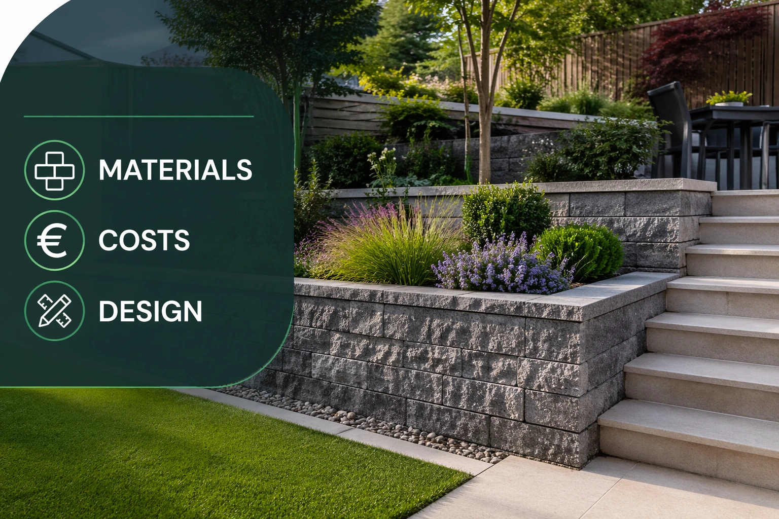 Retaining Wall Guide Materials, Costs & Design for Dublin Gardens